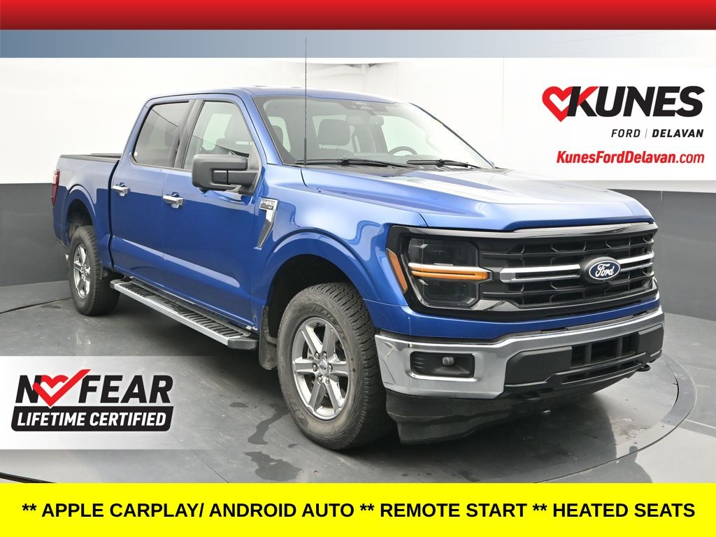 Blue 2024 Ford F-150 Pickup Truck Four-Wheel Drive Automatic
