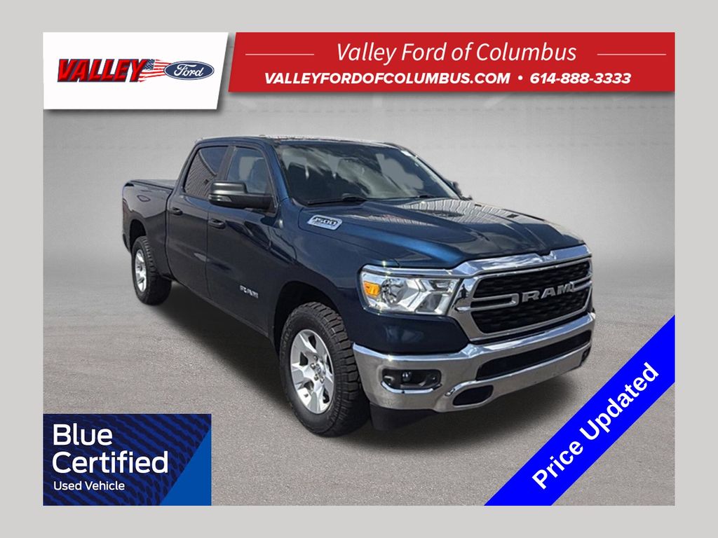 Patriot Blue Pearlcoat 2023 RAM 1500 Pickup Truck Four-Wheel Drive 8-Speed Automatic