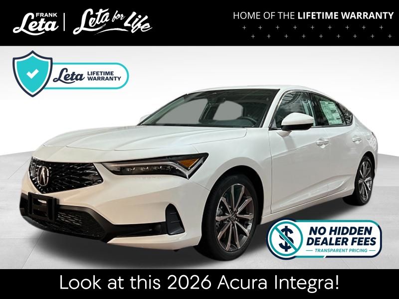 Platinum White Pearl 2026 Acura Integra Hatchback Front-Wheel Drive Continuously Variable Transmission