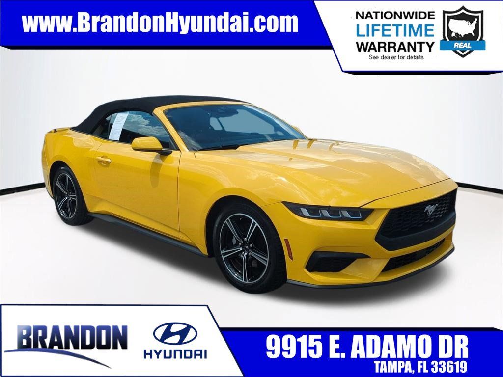 Yellow 2024 Ford Mustang EcoBoost Premium Convertible RWD Convertible Rear-Wheel Drive Automatic