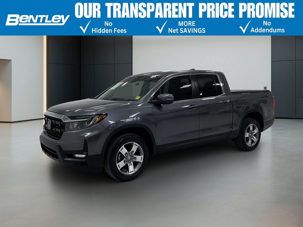 Gray (Modern Steel Metallic) 2024 Honda Ridgeline Pickup Truck All-Wheel Drive 9-Speed Automatic