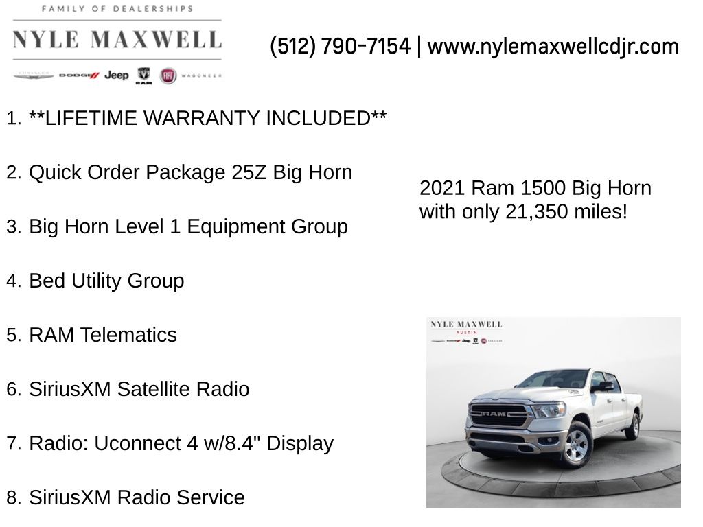 Used Car 2021 Ram 1500  Big Horn/lone Star For Sale In Austin, Texas