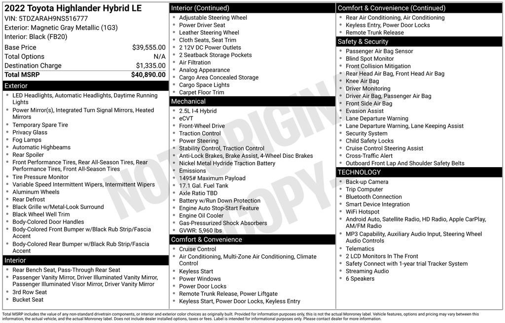 Used 2022 Toyota Highlander Hybrid SUV