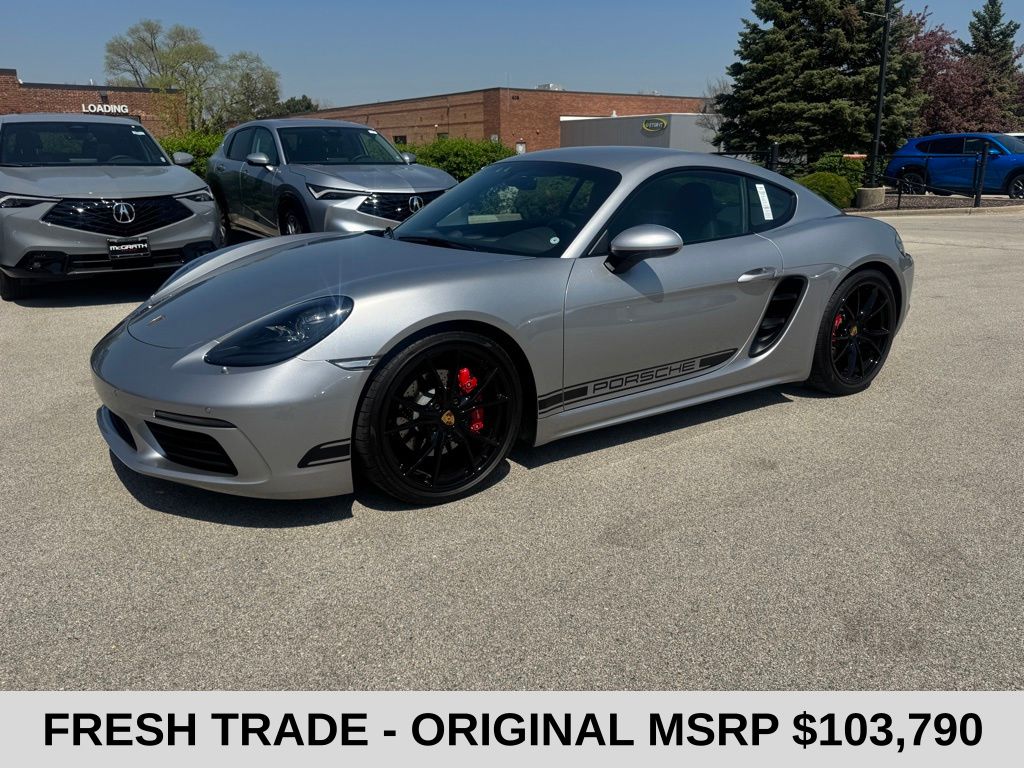 GT Silver Metallic 2024 Porsche 718 Cayman S RWD Coupe Rear-Wheel Drive 7-Speed Automatic