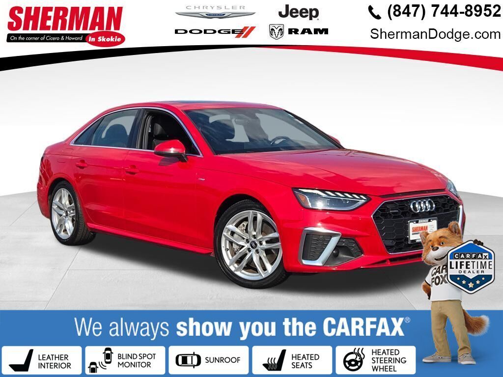 Red 2024 Audi A4 Sedan All-Wheel Drive 7-Speed Automatic