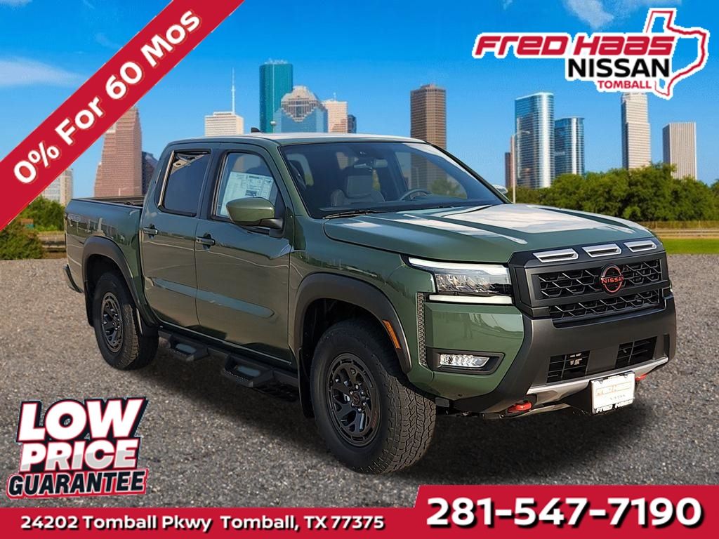 Tactical Green Metallic 2026 Nissan Frontier PRO-4X Crew Cab 4WD Pickup Truck Four-Wheel Drive 9-Speed Automatic Overdrive
