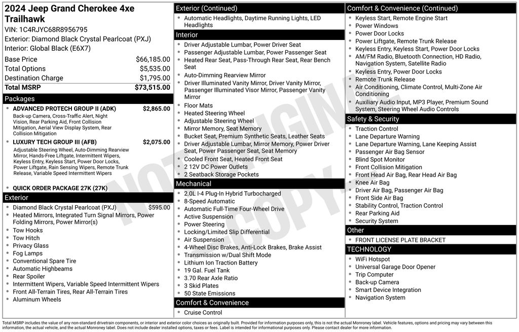 New 2024 Black Jeep Trailhawk 4xe image 6