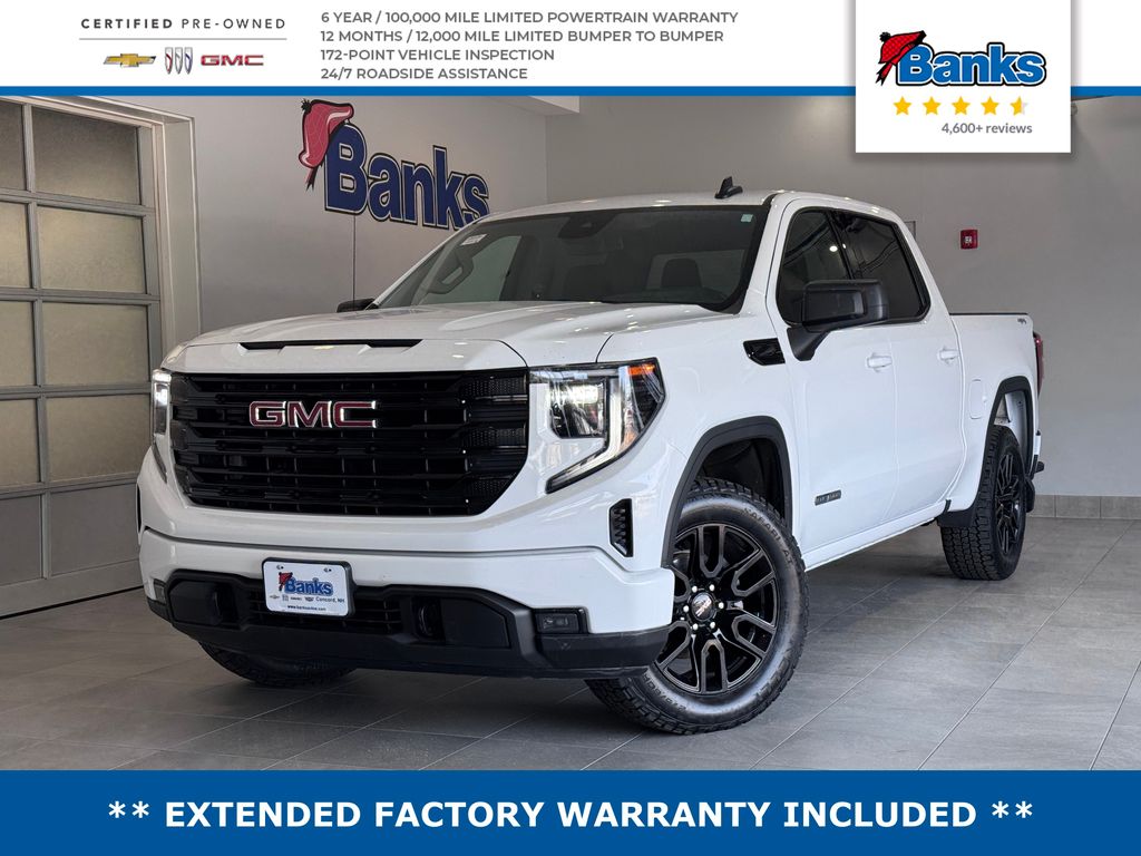 Summit White 2024 GMC Sierra 1500 Elevation Crew Cab 4WD Pickup Truck Four-Wheel Drive 8-Speed Automatic