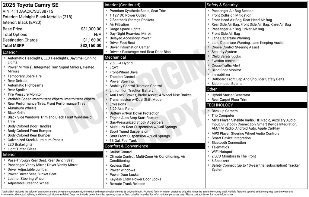 Certified Used 2025 Black Toyota SE image 26