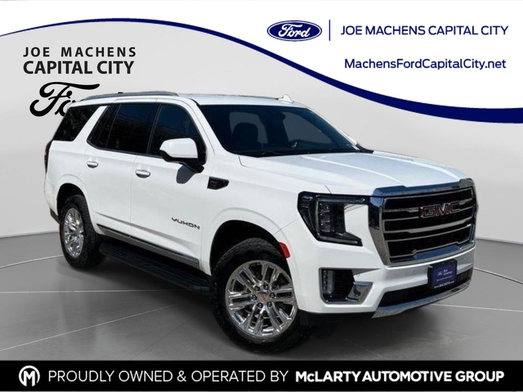 Summit White 2023 GMC Yukon SLT 4WD SUV / Crossover Four-Wheel Drive