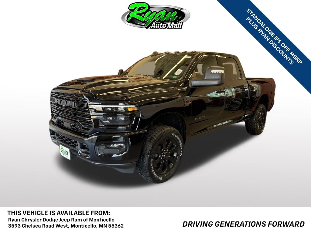 Diamond Black Crystal Pearlcoat 2026 RAM 2500 Pickup Truck Four-Wheel Drive 8-Speed Automatic