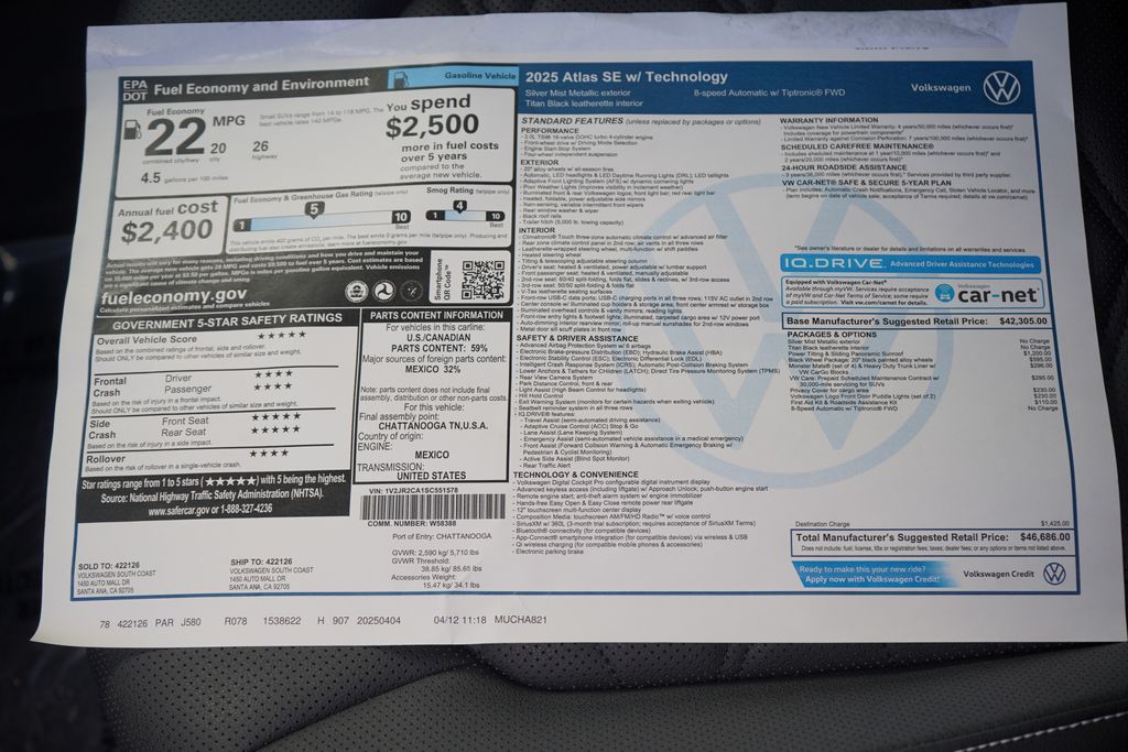 2025 Volkswagen Atlas SE 14