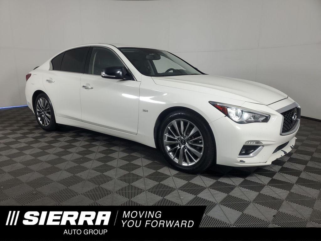 Pure White 2020 INFINITI Q50 Sedan All-Wheel Drive 7-Speed Automatic Overdrive