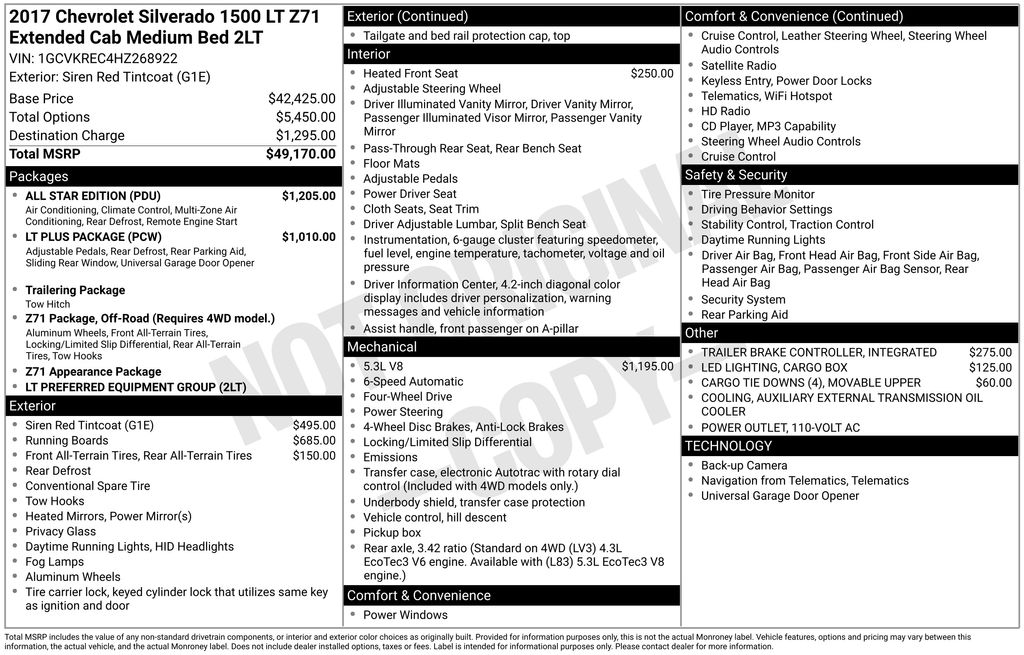 2017 Chevrolet Silverado 1500 LT Z71 4X4 Double Cab Std Box's photo
