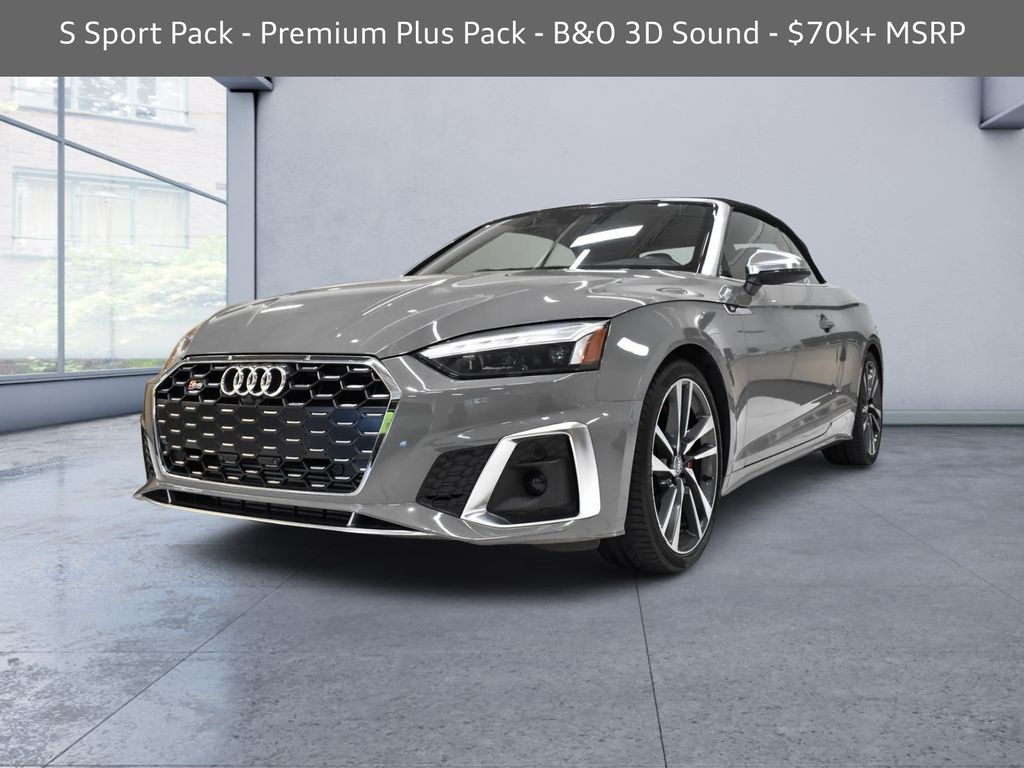Quantum Gray Metallic/Black Roof 2020 Audi S5 Convertible All-Wheel Drive 8-Speed Automatic