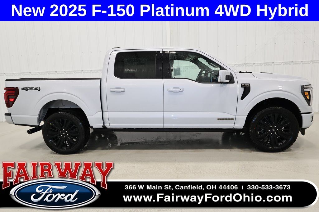 Space White Metallic 2025 Ford F-150 Platinum SuperCrew 4WD Pickup Truck Four-Wheel Drive Automatic