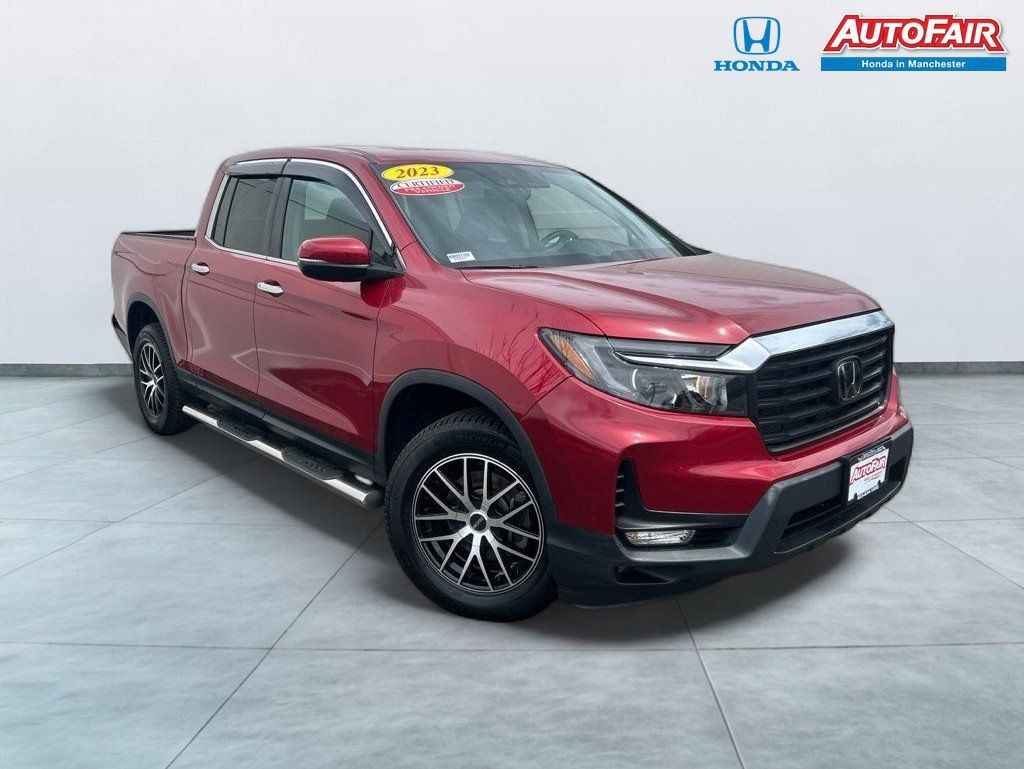Radiant Red Metallic II 2023 Honda Ridgeline RTL AWD Pickup Truck All-Wheel Drive 9-Speed Automatic