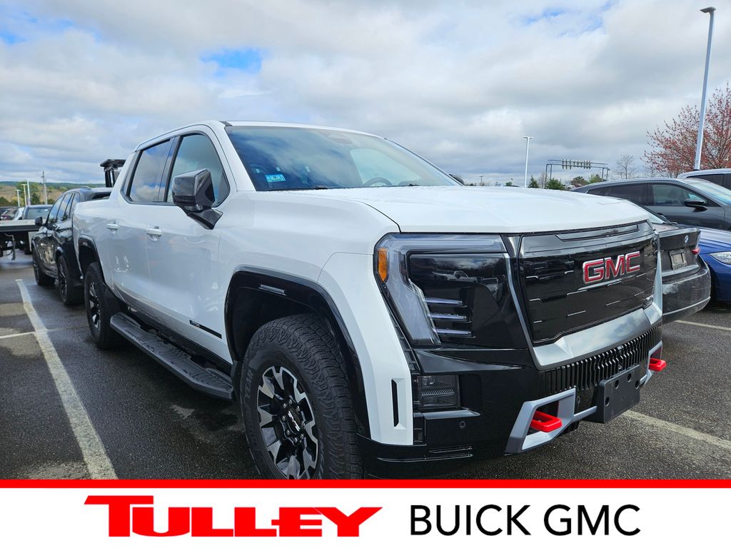 Summit White 2026 GMC Sierra EV AT4 Crew Cab (Extended Range) e4WD Pickup Truck All-Wheel Drive 1-Speed Automatic