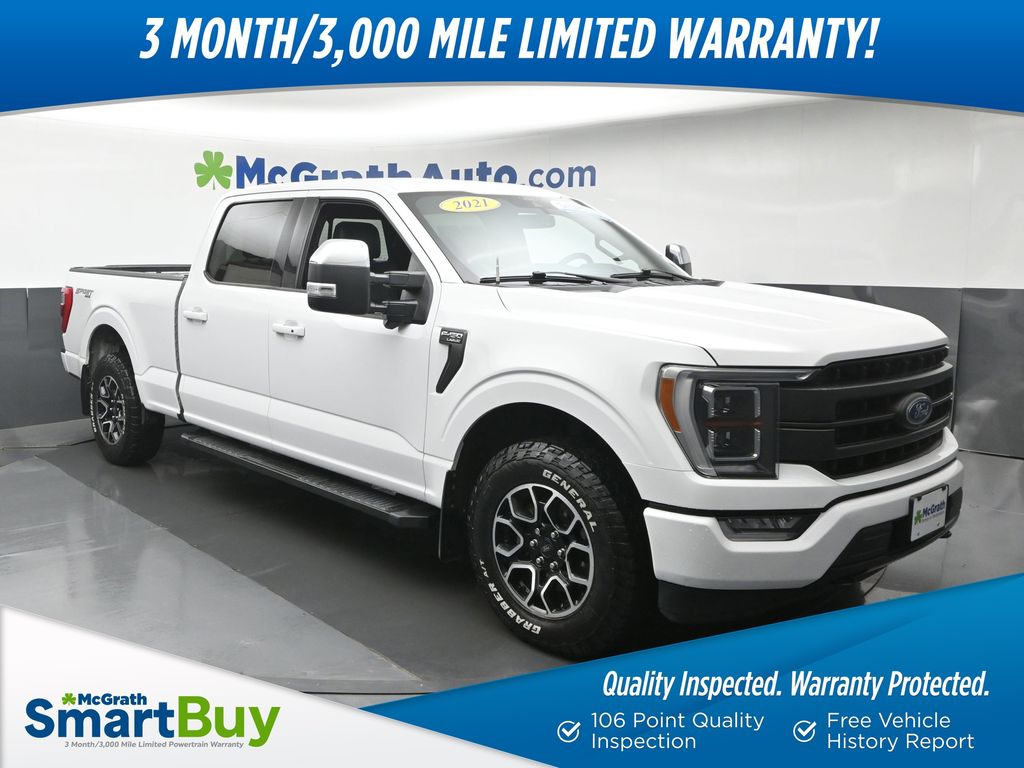 White 2021 Ford F-150 Lariat SuperCrew 4WD Pickup Truck Four-Wheel Drive Automatic