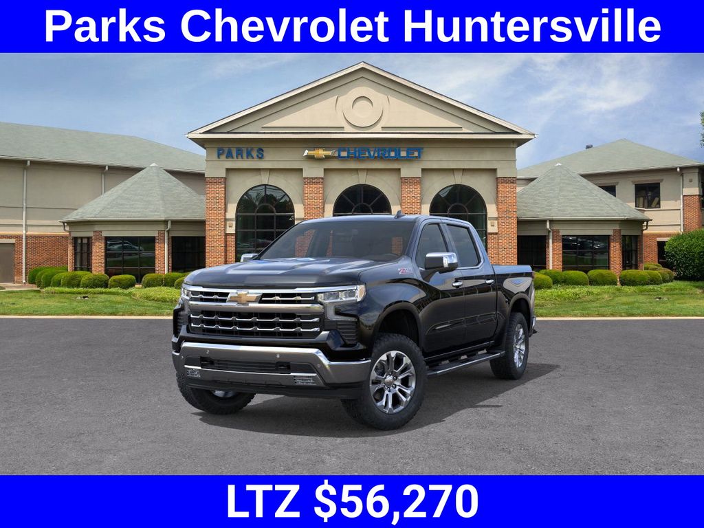 Black 2026 Chevrolet Silverado 1500 LTZ Crew Cab 4WD Pickup Truck Four-Wheel Drive 10-Speed Automatic