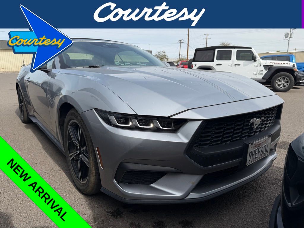 Iconic Silver Metallic 2024 Ford Mustang EcoBoost Convertible RWD Convertible Rear-Wheel Drive Automatic