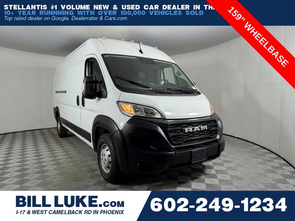Bright White Clearcoat 2023 RAM ProMaster 2500 159 High Roof Cargo Van FWD Van Front-Wheel Drive 9-Speed Automatic
