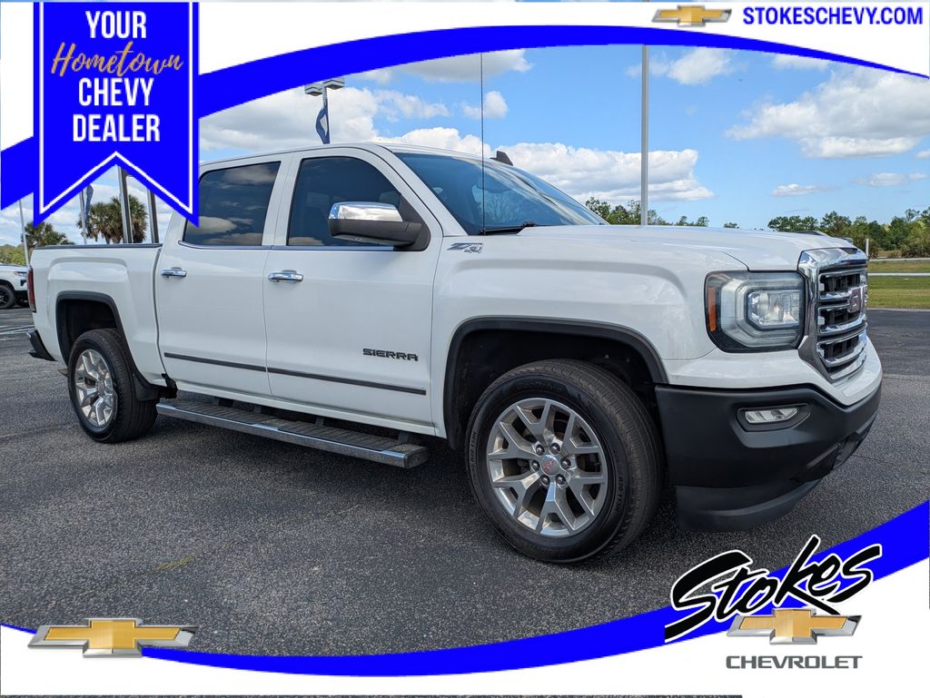 Summit White 2018 GMC Sierra 1500 SLT Crew Cab 4WD Pickup Truck Four-Wheel Drive 6-Speed Automatic Overdrive
