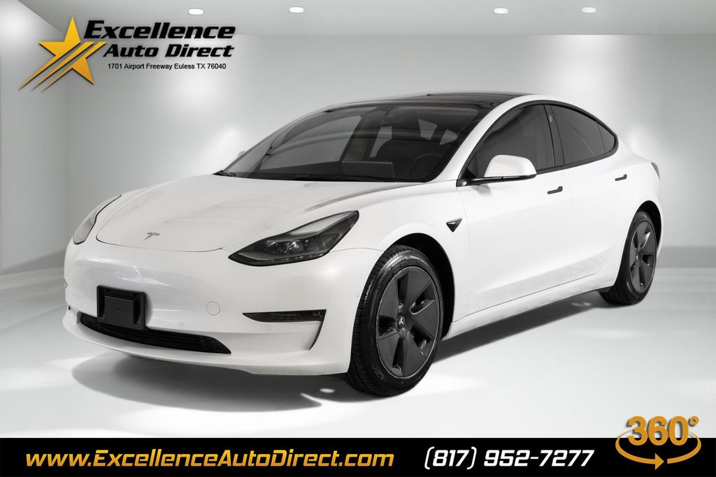 White 2022 Tesla Model 3 Long Range AWD Sedan All-Wheel Drive 1-Speed Automatic