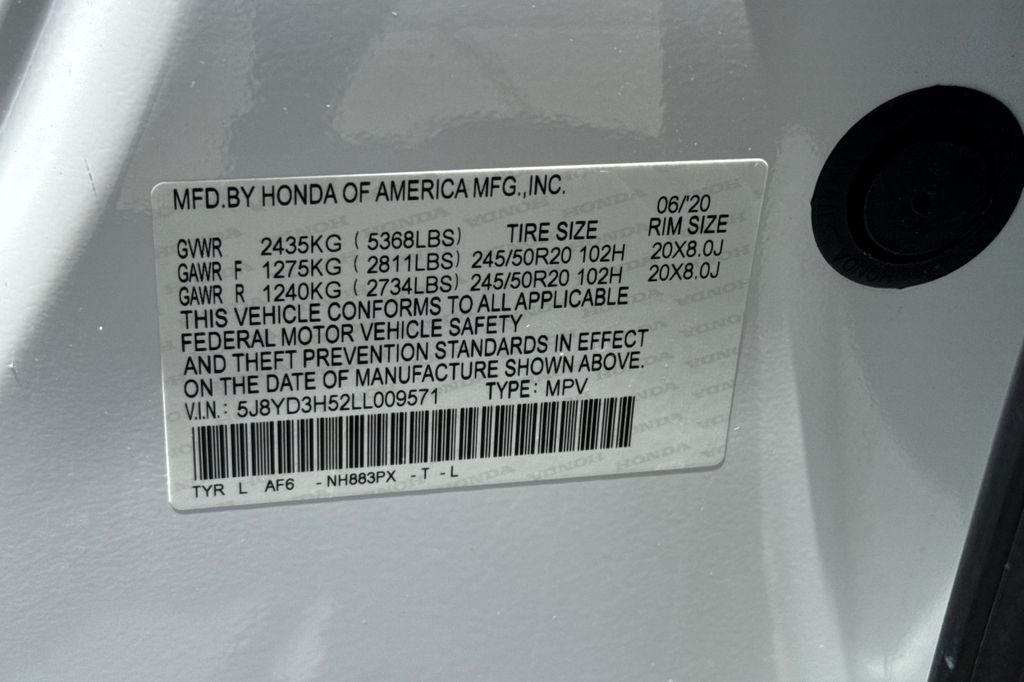 Used 2020 Platinum White Pearl Acura Technology image 33