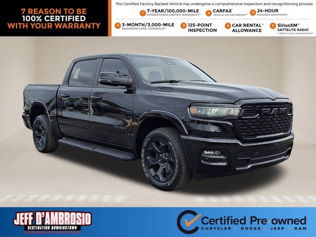 Diamond Black Crystal Pearlcoat 2025 RAM 1500 Big Horn Crew Cab 4WD Pickup Truck Four-Wheel Drive 8-Speed Automatic
