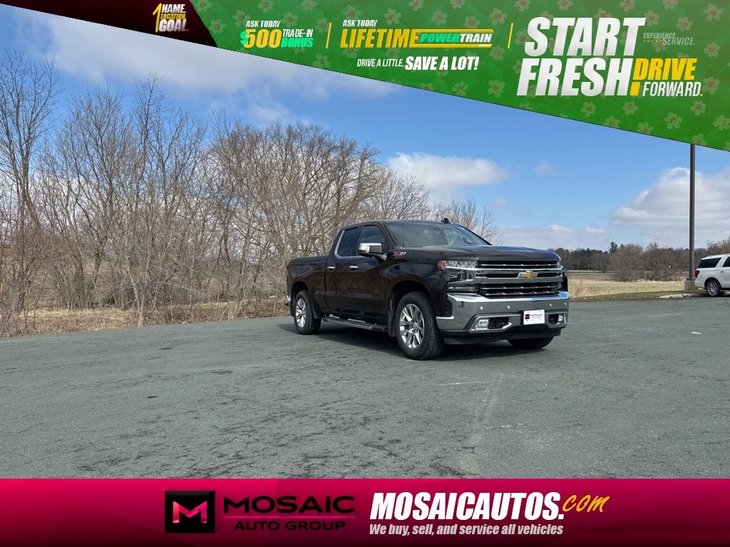 Havana Brown Metallic 2019 Chevrolet Silverado 1500 LTZ Double Cab 4WD Pickup Truck Four-Wheel Drive 8-Speed Automatic