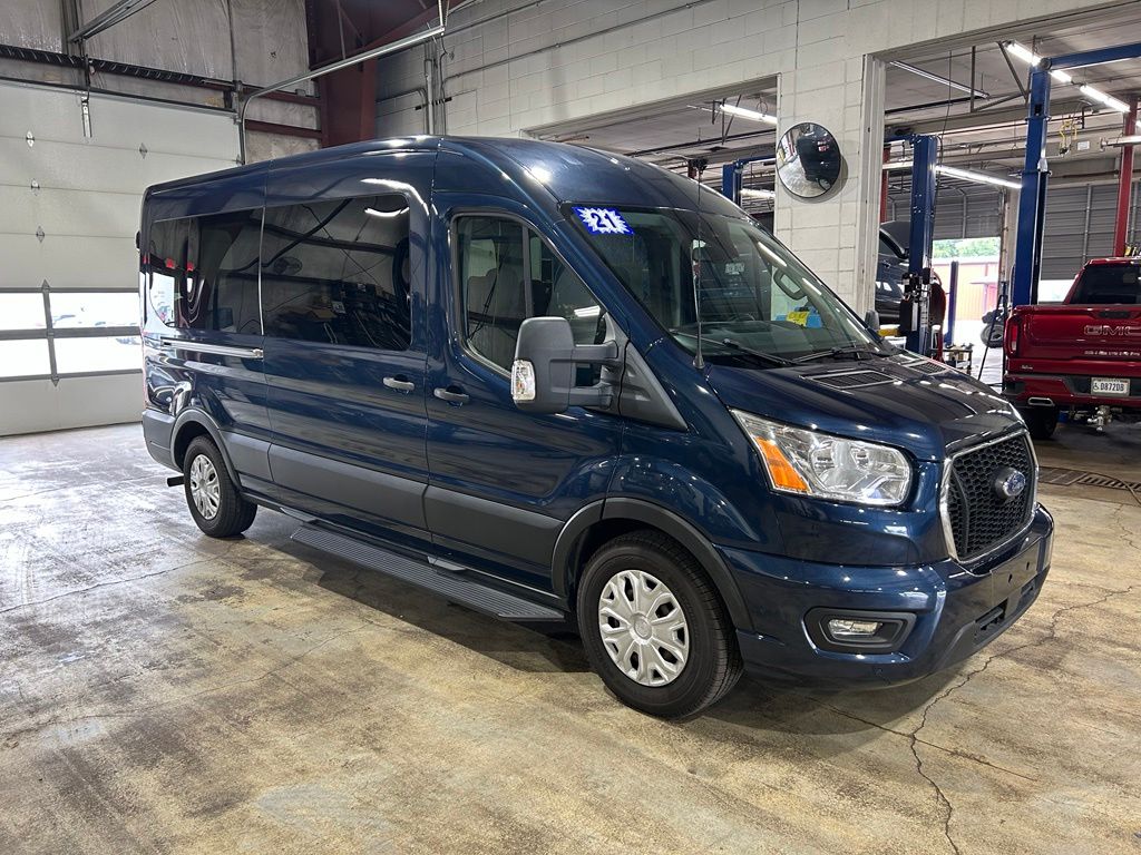 Blue 2021 Ford Transit Passenger Van Rear-Wheel Drive