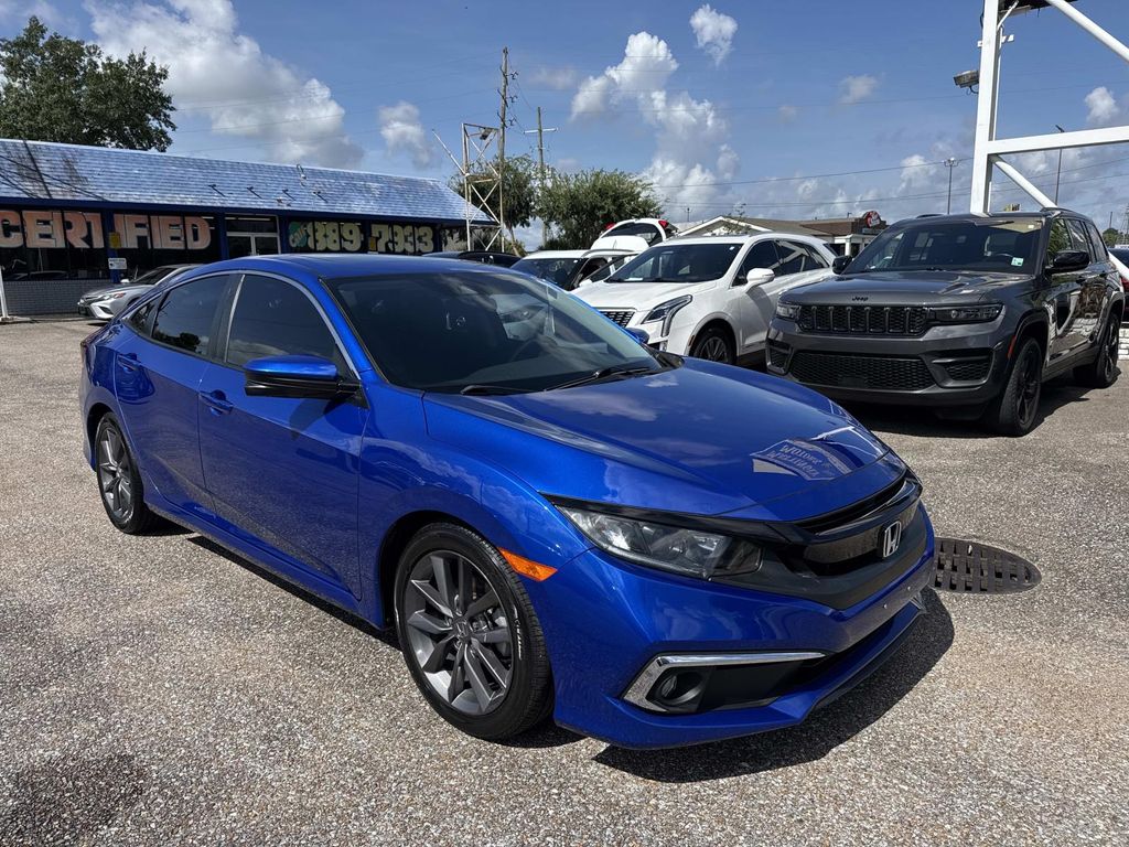 Blue 2020 Honda Civic Sedan Front-Wheel Drive Continuously Variable Transmission