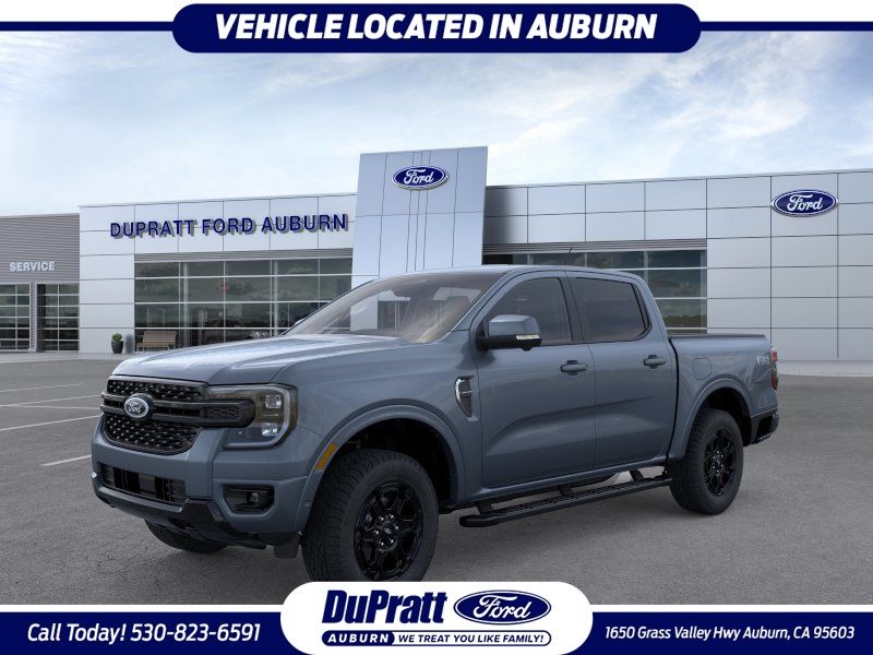 Blue (Azure Gray Metallic) 2025 Ford Ranger Lariat SuperCrew 4WD Pickup Truck Four-Wheel Drive Automatic