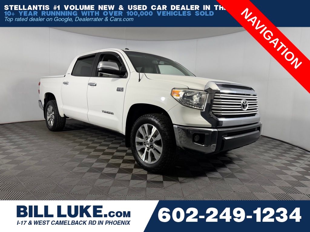 Super White 2017 Toyota Tundra Limited CrewMax 5.7L Pickup Truck 4X2 6-Speed Automatic Overdrive