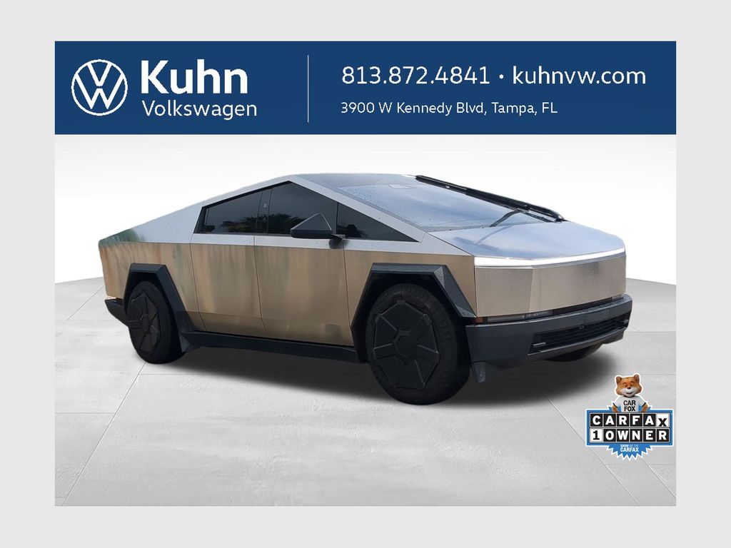 Gray (Stainless Steel) 2024 Tesla Cybertruck Pickup Truck All-Wheel Drive 1-Speed Automatic