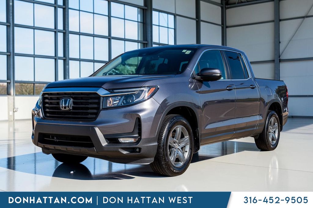 Crystal Black Pearl 2022 Honda Ridgeline Pickup Truck All-Wheel Drive 9-Speed Automatic