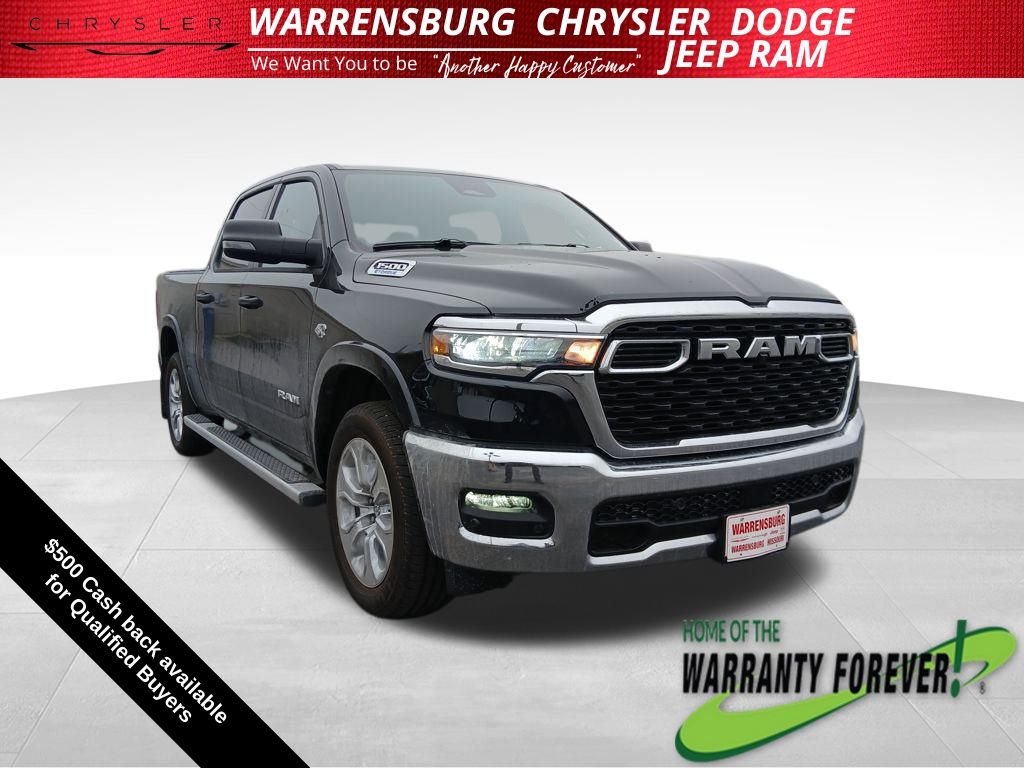 Diamond Black Crystal Pearlcoat 2026 RAM 1500 Big Horn Crew Cab 4WD Pickup Truck Four-Wheel Drive 8-Speed Automatic