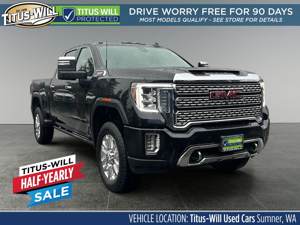 Black (Ebony Twilight Metallic) 2023 GMC Sierra 3500HD Denali Crew Cab 4WD Pickup Truck Four-Wheel Drive Automatic