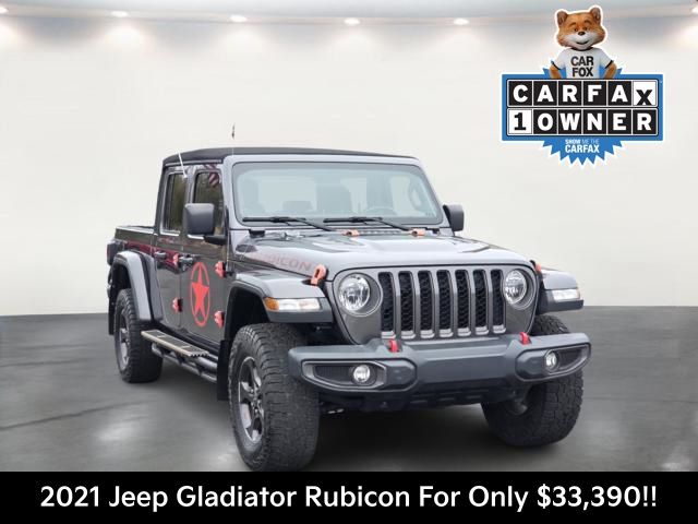 Gray (Granite Crystal Metallic Clearcoat) 2021 Jeep Gladiator Pickup Truck Four-Wheel Drive 6-Speed Manual
