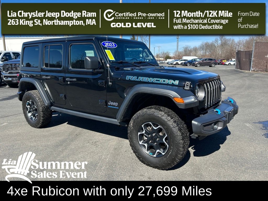 Black Clearcoat 2023 Jeep Wrangler 4xe Rubicon 4WD SUV / Crossover Four-Wheel Drive 8-Speed Automatic