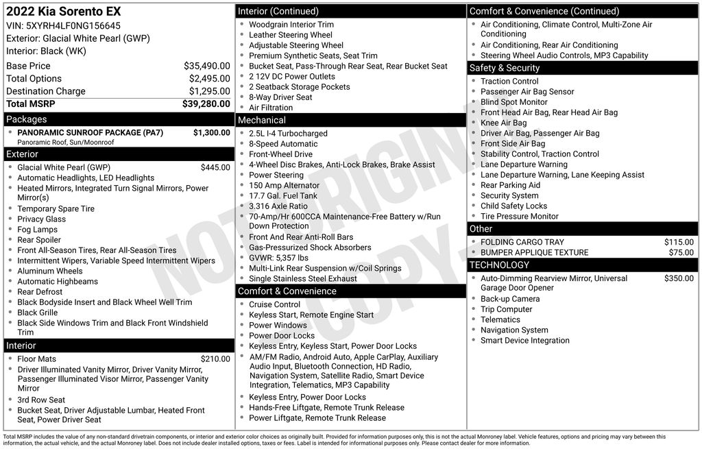 Used 2022 White Kia EX image 2