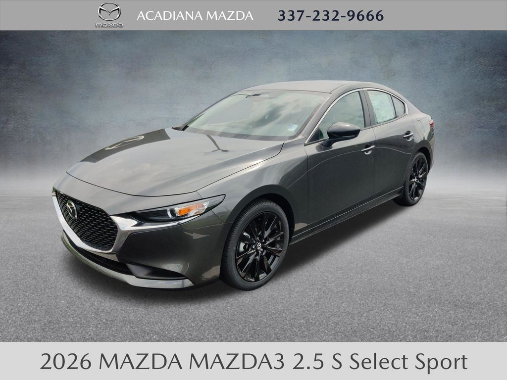Machine Gray Metallic 2026 Mazda MAZDA3 2.5 S Select Sport FWD Sedan Front-Wheel Drive 6-Speed Automatic