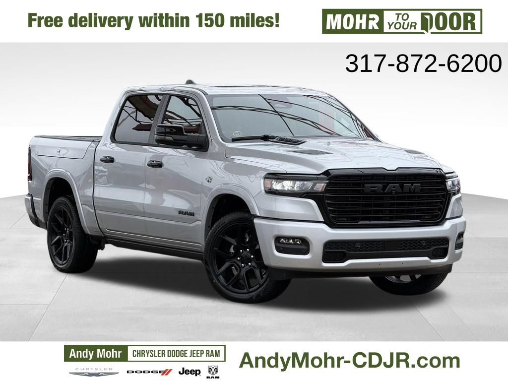 Silver Zynith 2026 RAM 1500 Laramie Crew Cab 4WD Pickup Truck Four-Wheel Drive 8-Speed Automatic