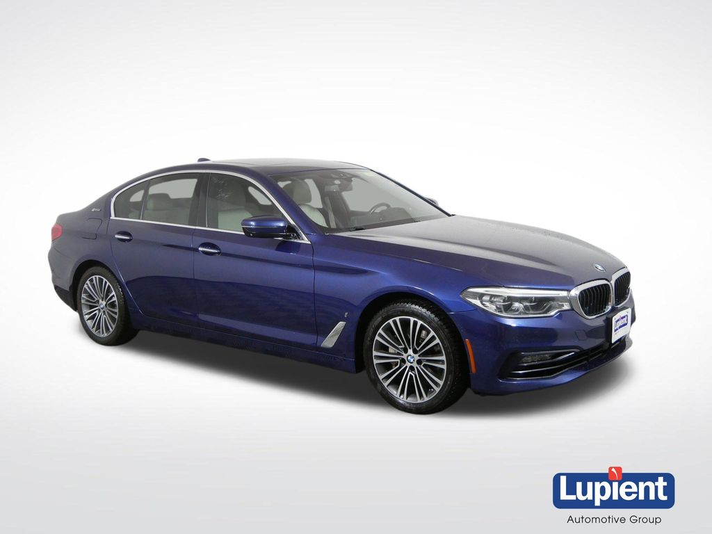 Mediterranean Blue Metallic 2018 BMW 5 Series Sedan All-Wheel Drive 8-Speed Automatic