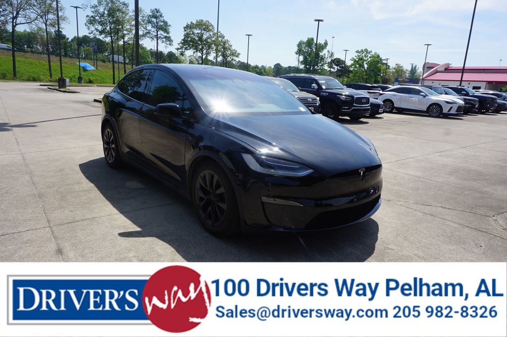 Solid Black 2023 Tesla Model X AWD SUV / Crossover All-Wheel Drive Automatic