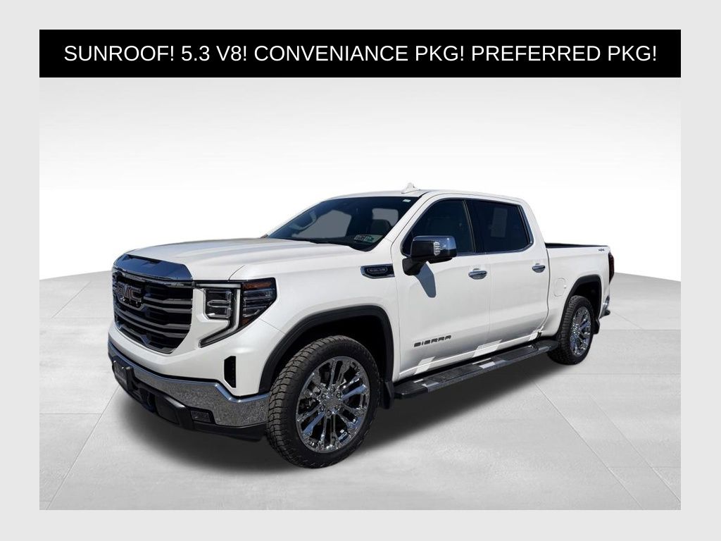 White Frost Tricoat 2025 GMC Sierra 1500 Pickup Truck Four-Wheel Drive Automatic