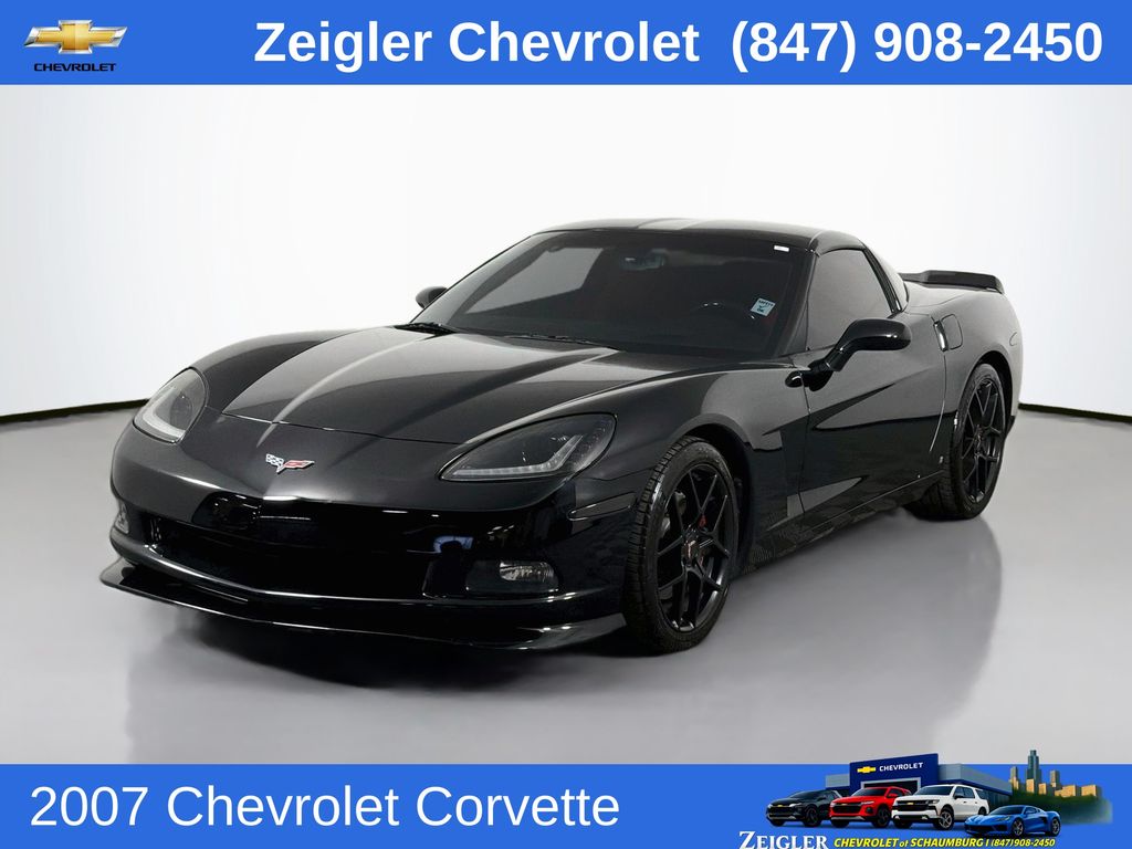 Black 2007 Chevrolet Corvette Coupe Rear-Wheel Drive 6-Speed Automatic