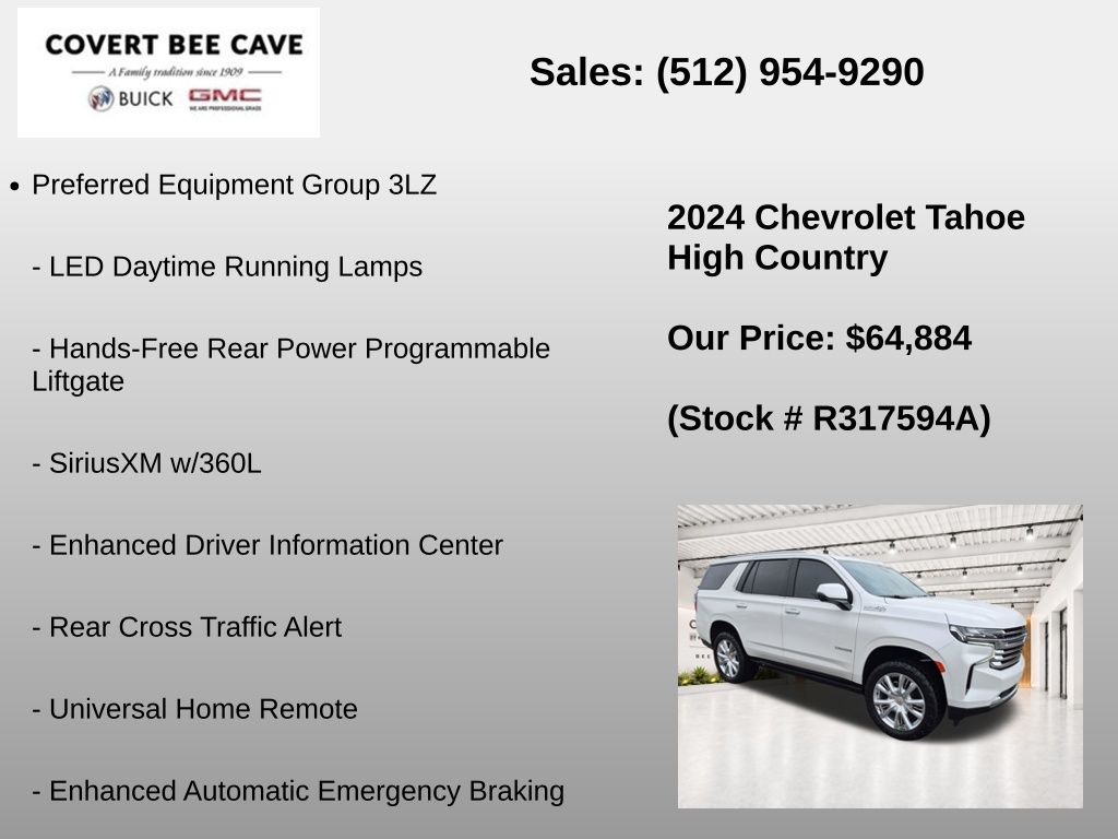Used Car 2024 Chevrolet Tahoe  High Country For Sale Under $70,000 In Austin, Texas