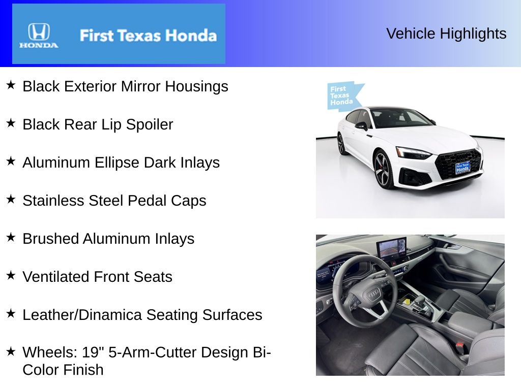 Used Car 2023 Audi A5 Sportback  45 S Line Premium Plus For Sale Under $35,000 In Austin, Texas